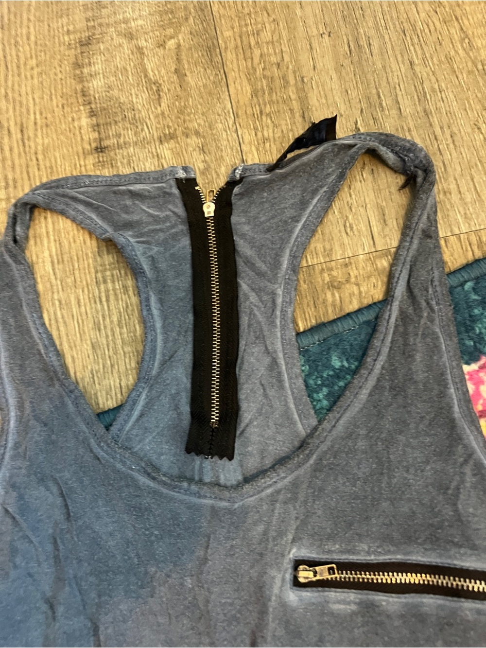 Pol Blue Racerback Zip-Back Tank Top - Picture 6 of 8